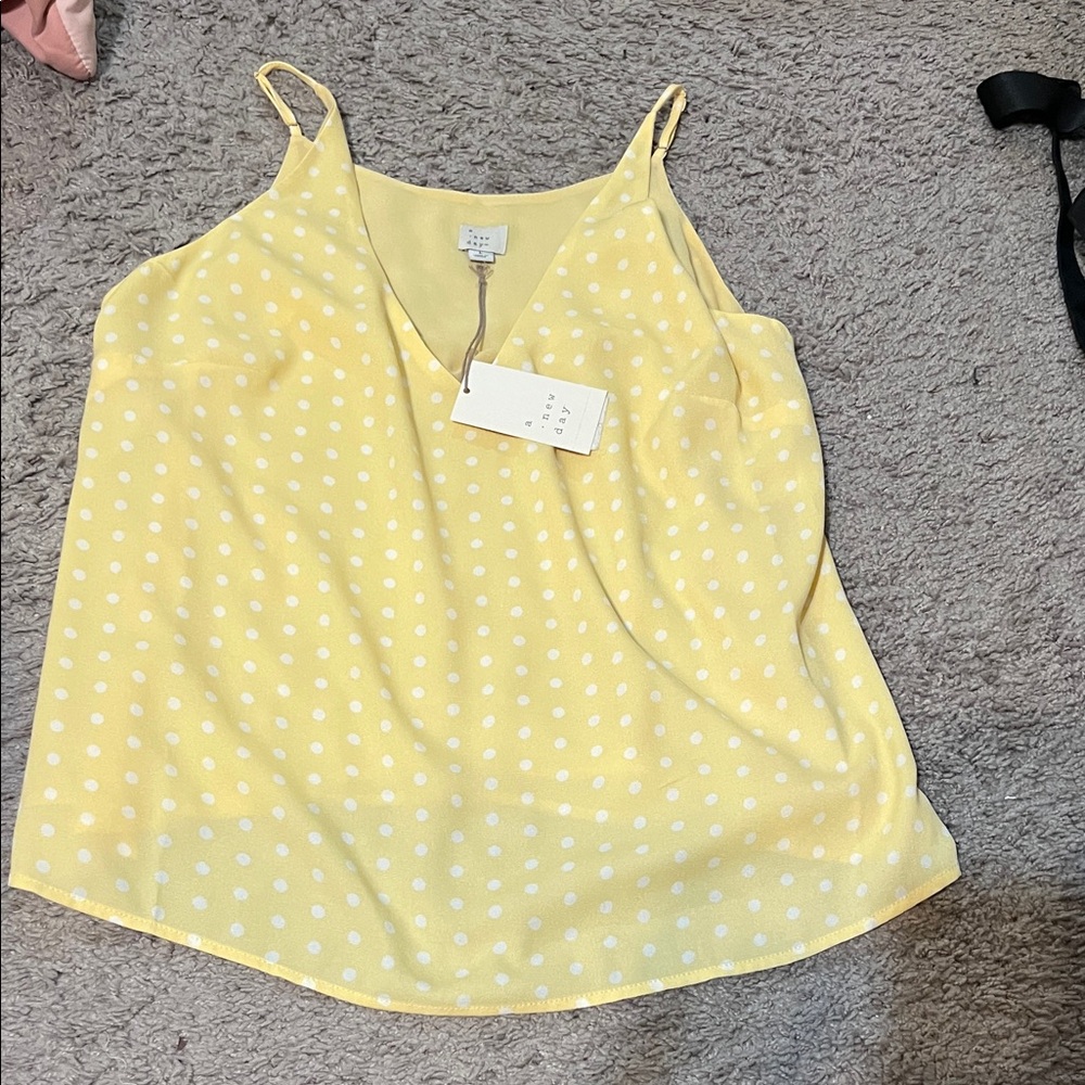 a new day Yellow Polka Dot Camisole